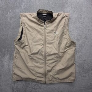 Roche Sports Vest Mens XL Beige Nylon Windbreaker Golf Bob Hope Chrysler Classic